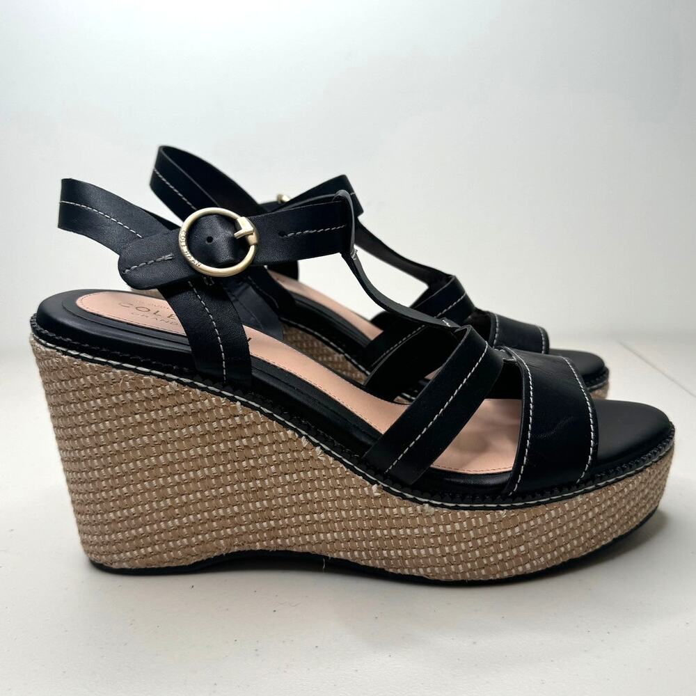 NEW Cole Haan Womens Cloudfeel All Day 75 Open Toe Ankle Strap Wedge Sandals